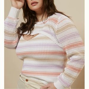 Anthropologie Striped Shrug & Sweater Tank Set